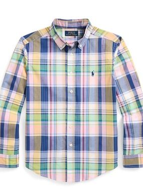 Ralph Lauren boy’s Pastel Multicolor cotton Button-Down Shirt